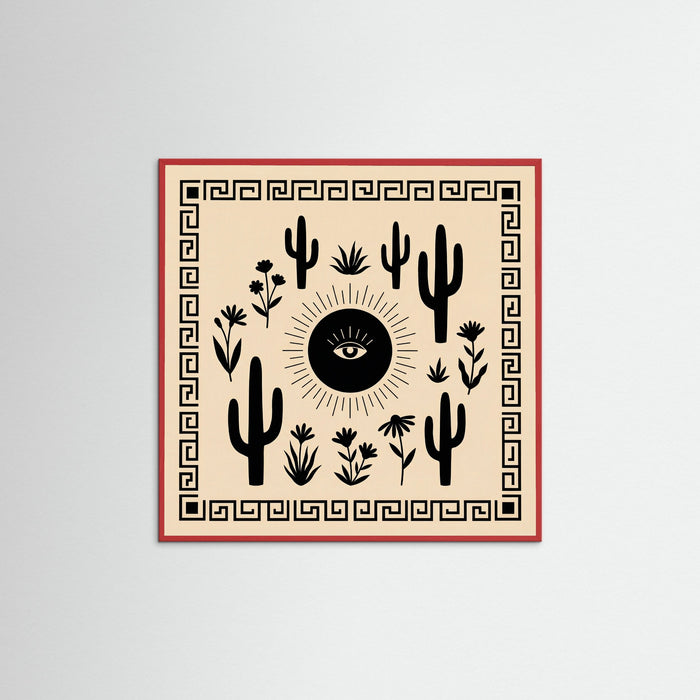 Red Wood Square Tropical Mystique