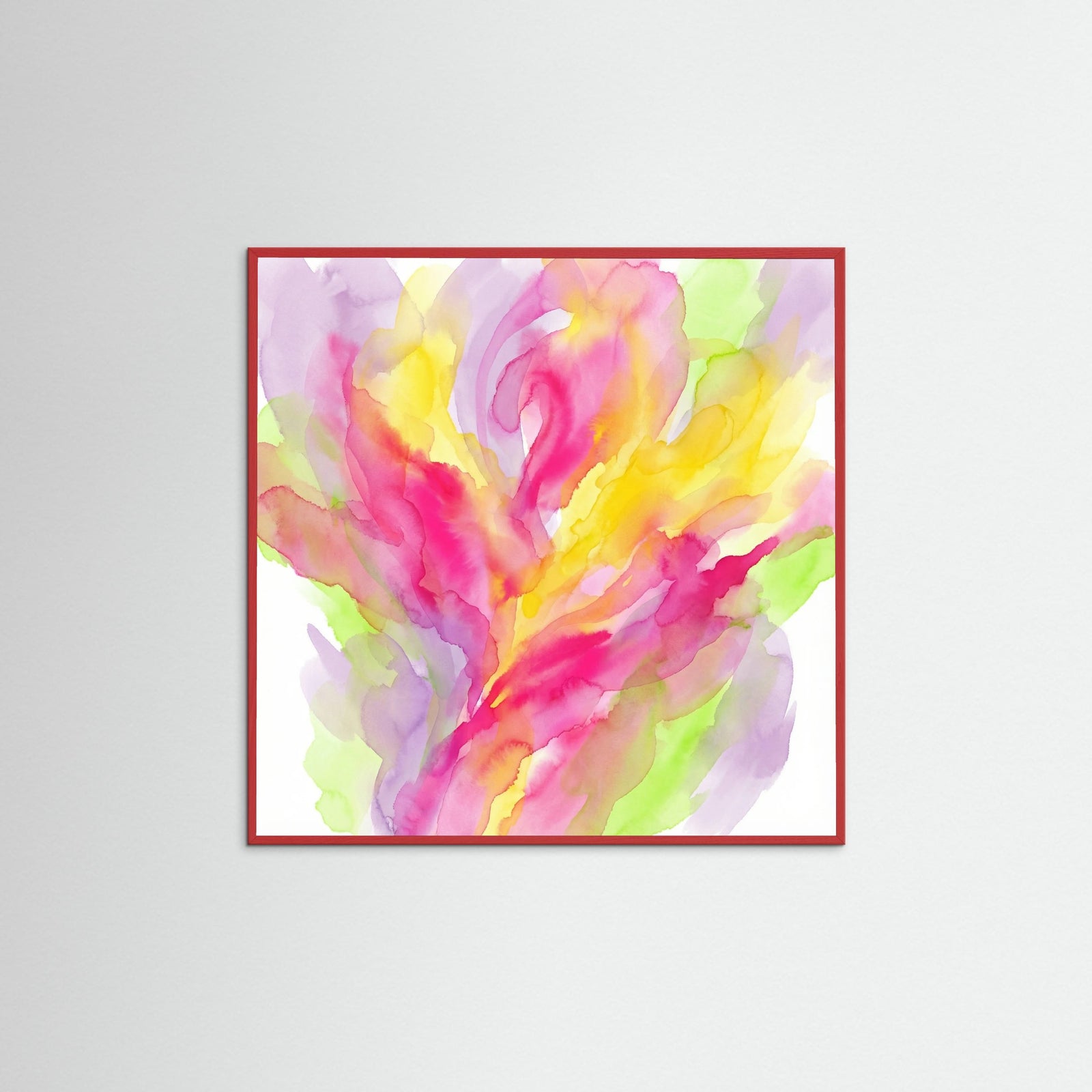 Red Wood Square Vibrant Luminosity