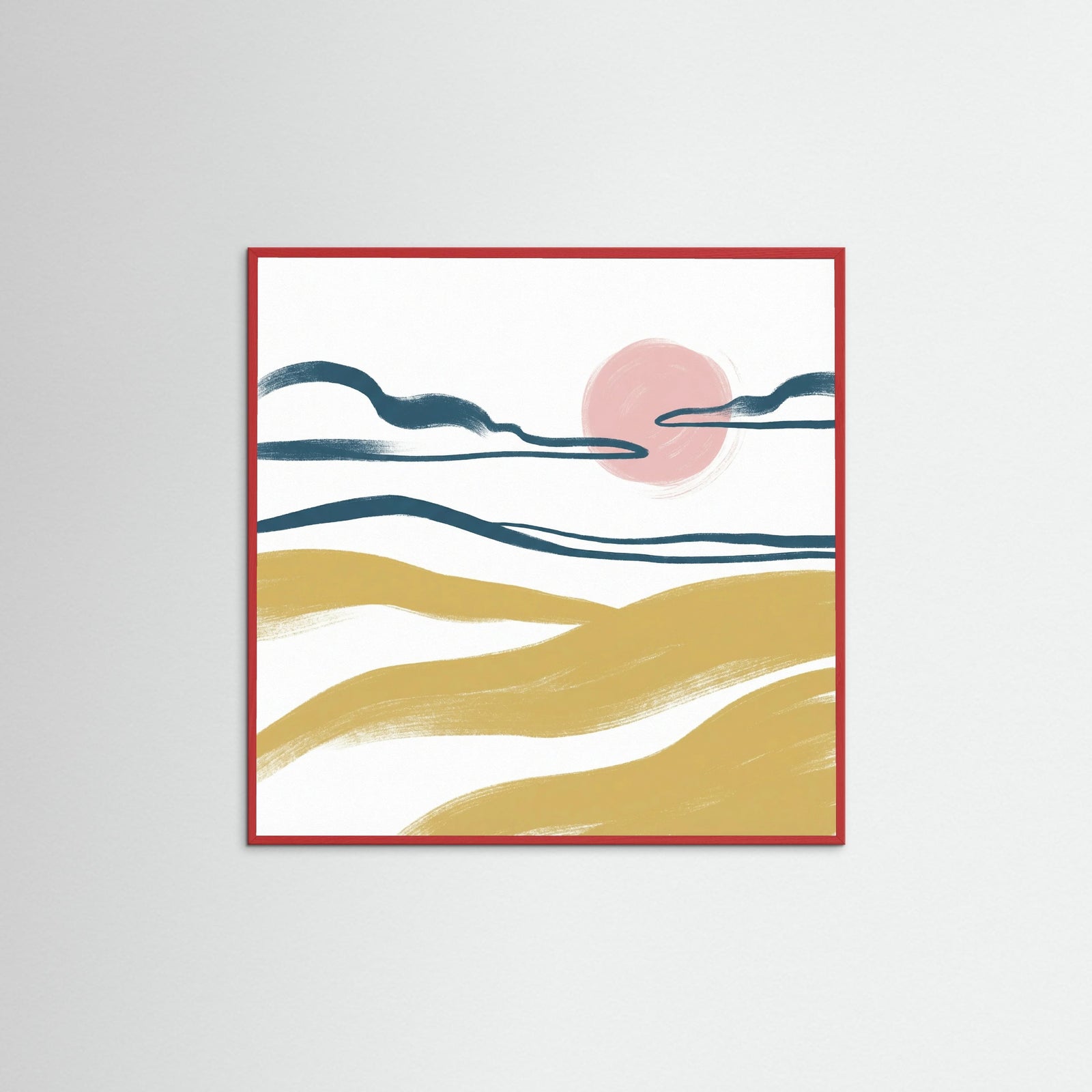 Red Wood Square Wavy Repose