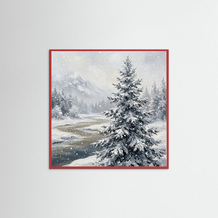 Red Wood Square Winter Serenity