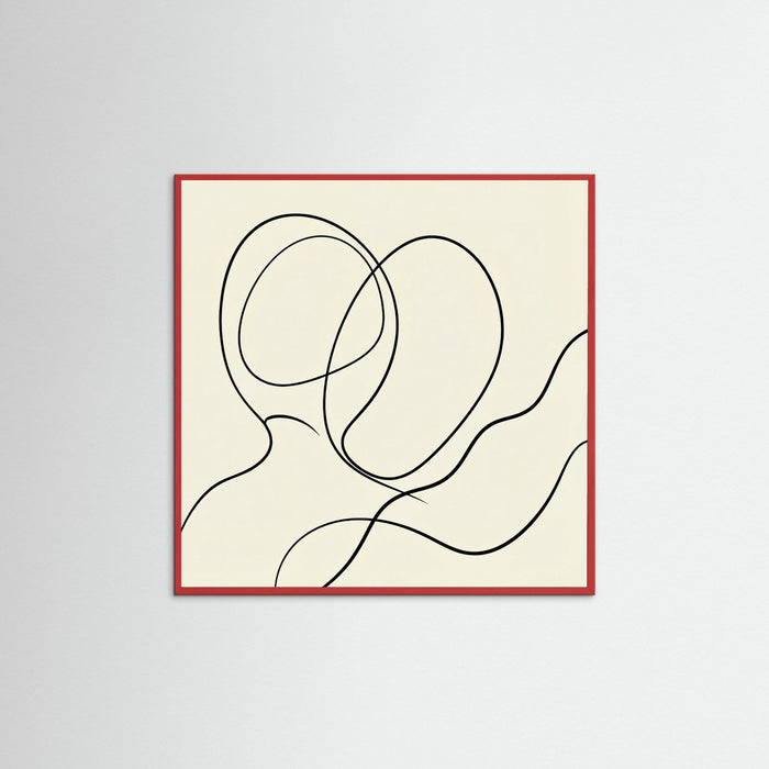 Red Wood Square Woven Paths
