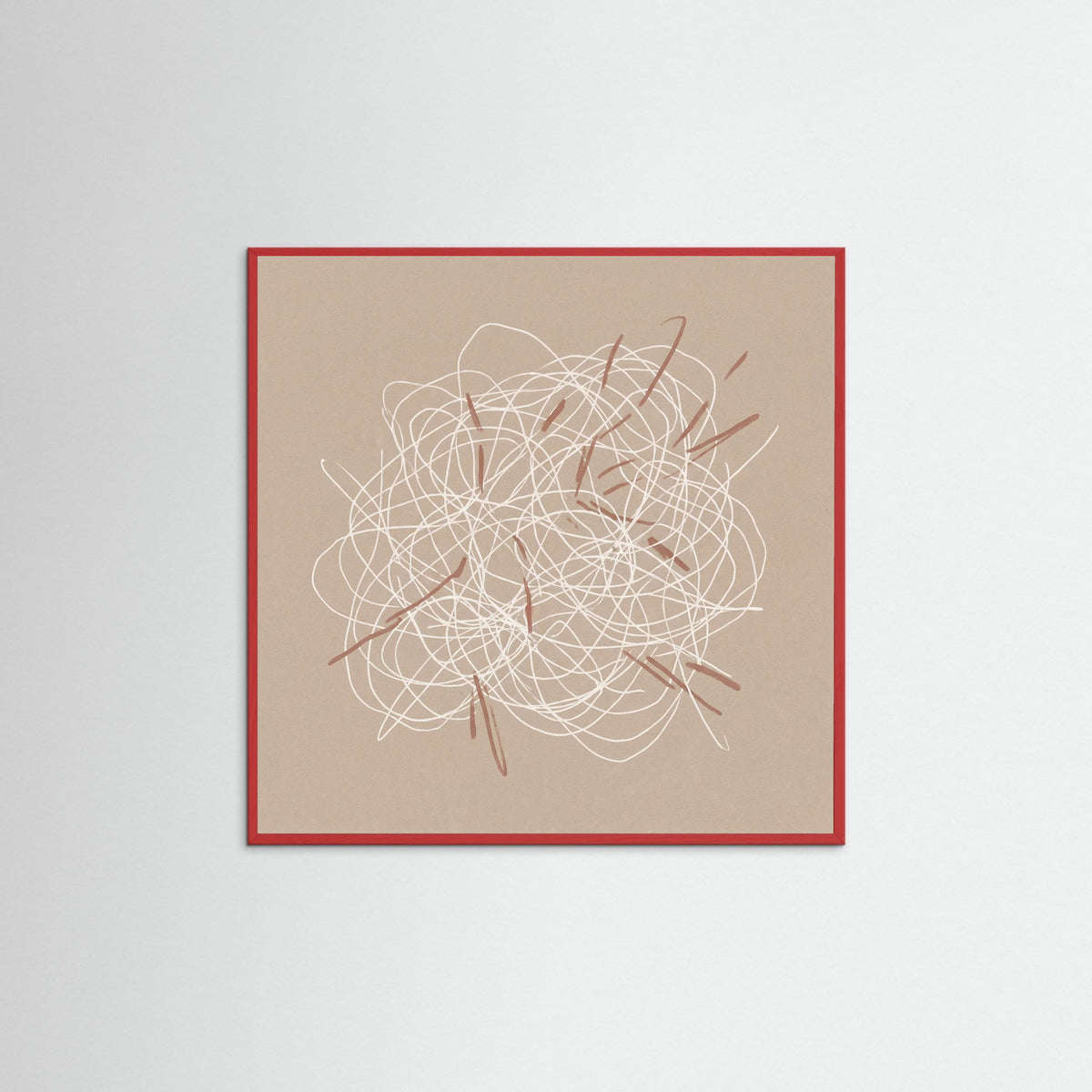 Red Wood Square Woven Threads