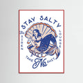 Red Wood Stay Salty Siren Lounge Pin-Up Mermaid Poster