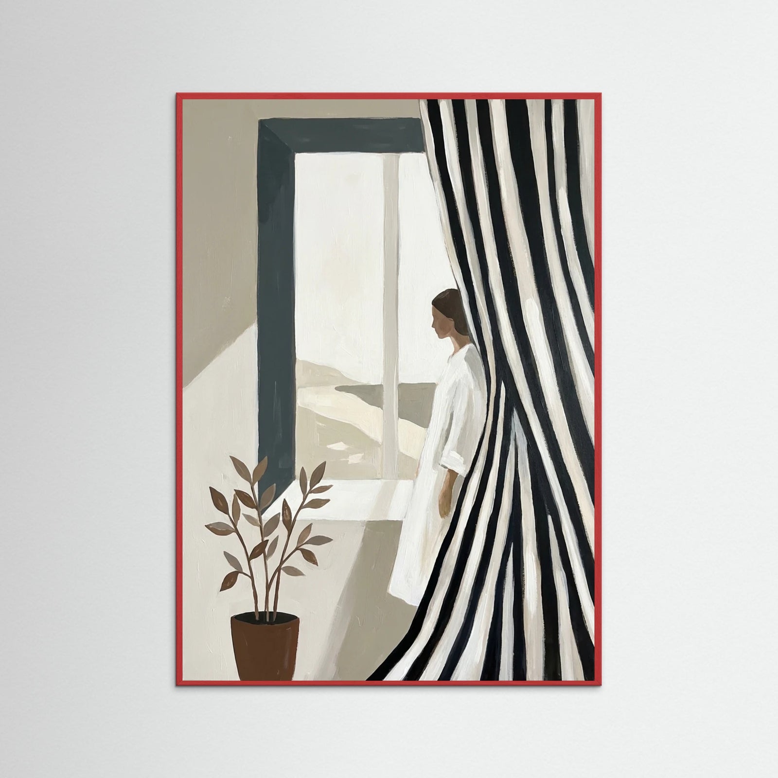 Red Wood Striped Contemplation