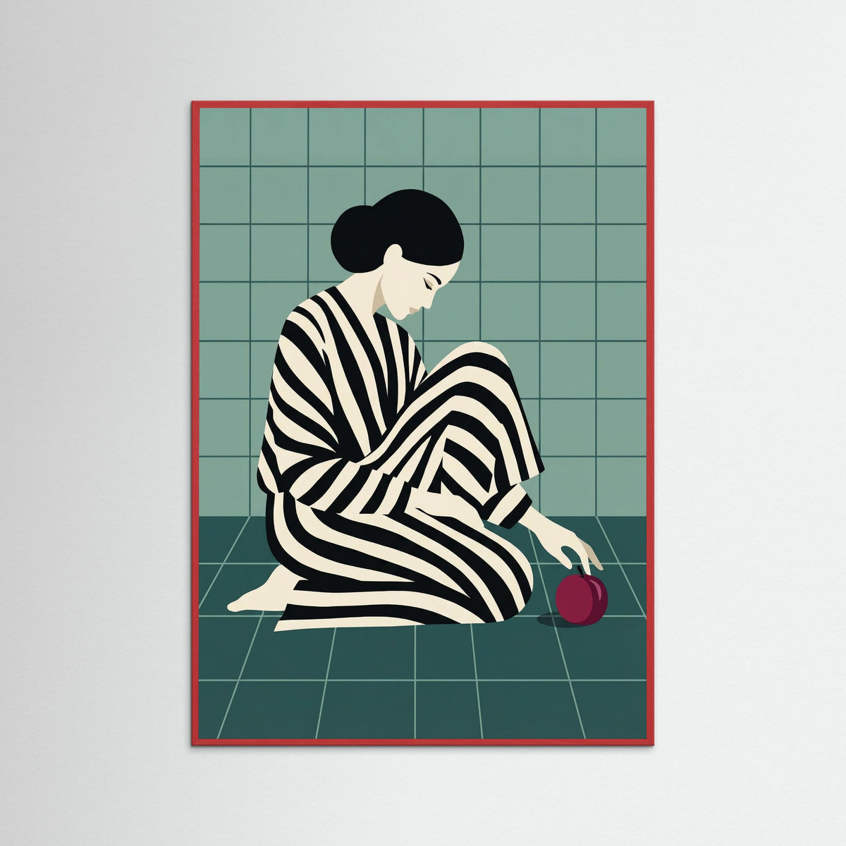 Red Wood Striped Contemplation