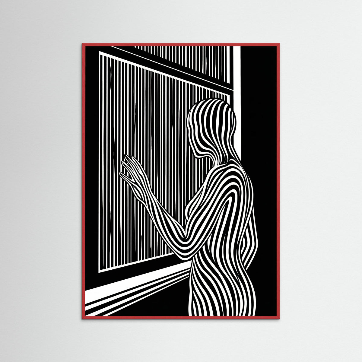 Red Wood Striped Contemplation