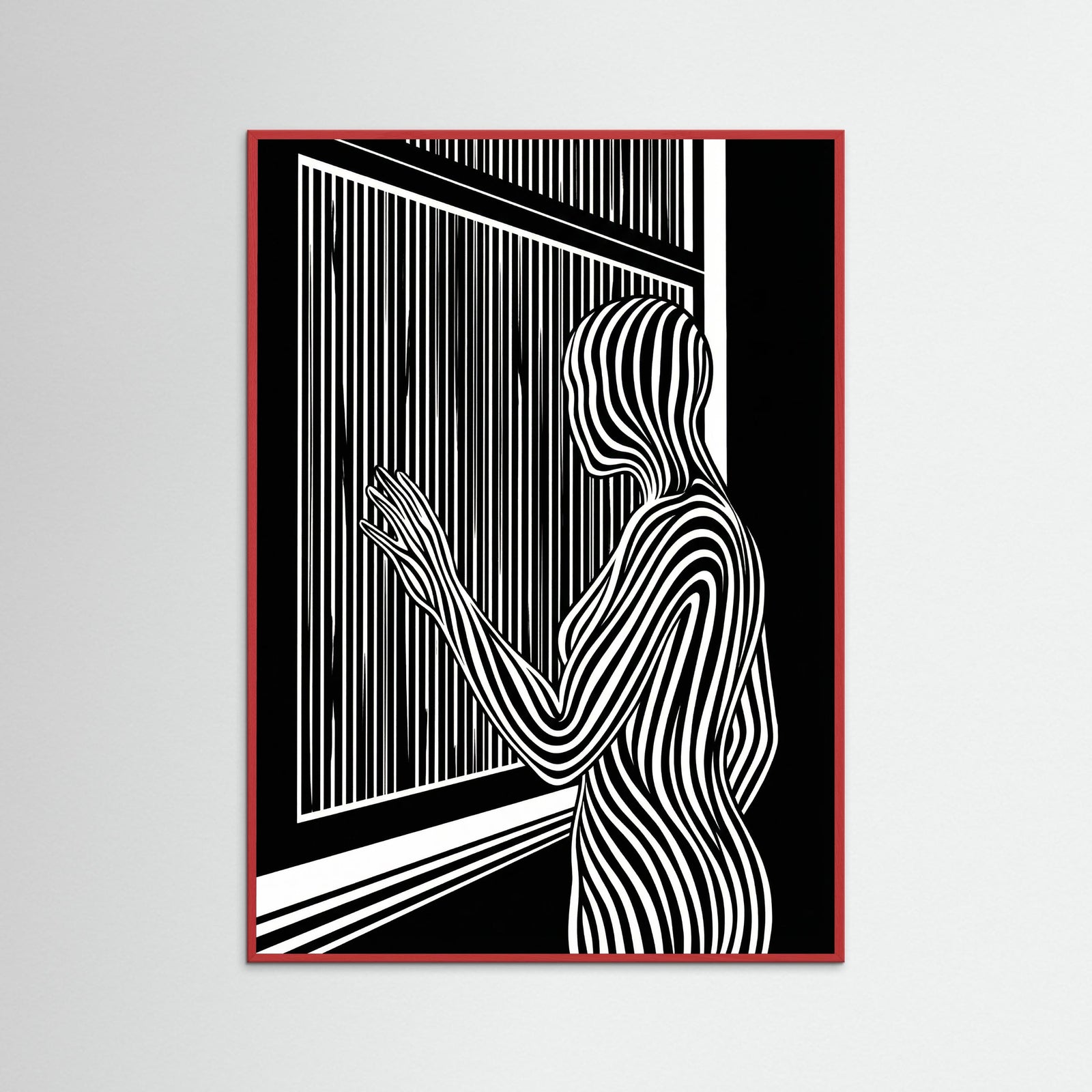 Red Wood Striped Contemplation