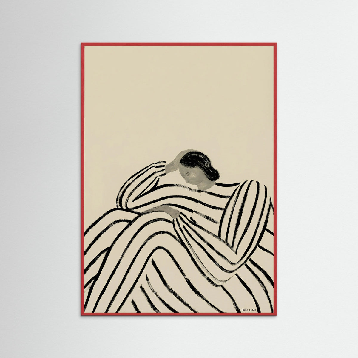 Red Wood Striped Contemplation