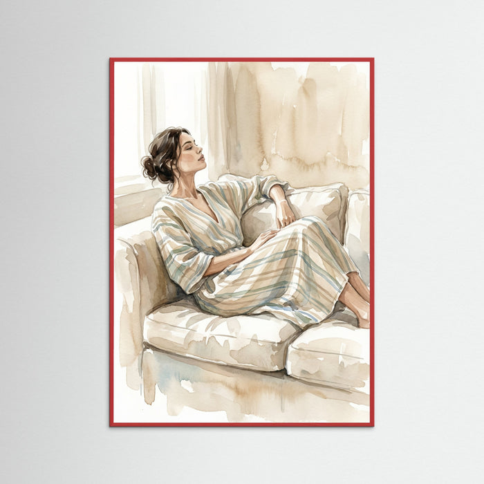 Red Wood Striped Serenity Beige