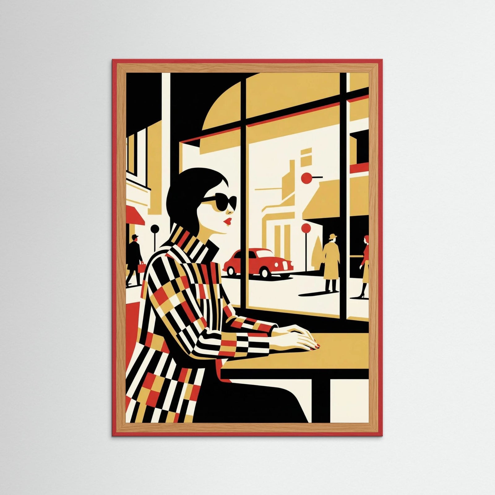 Red Wood Striped Serenity Beige