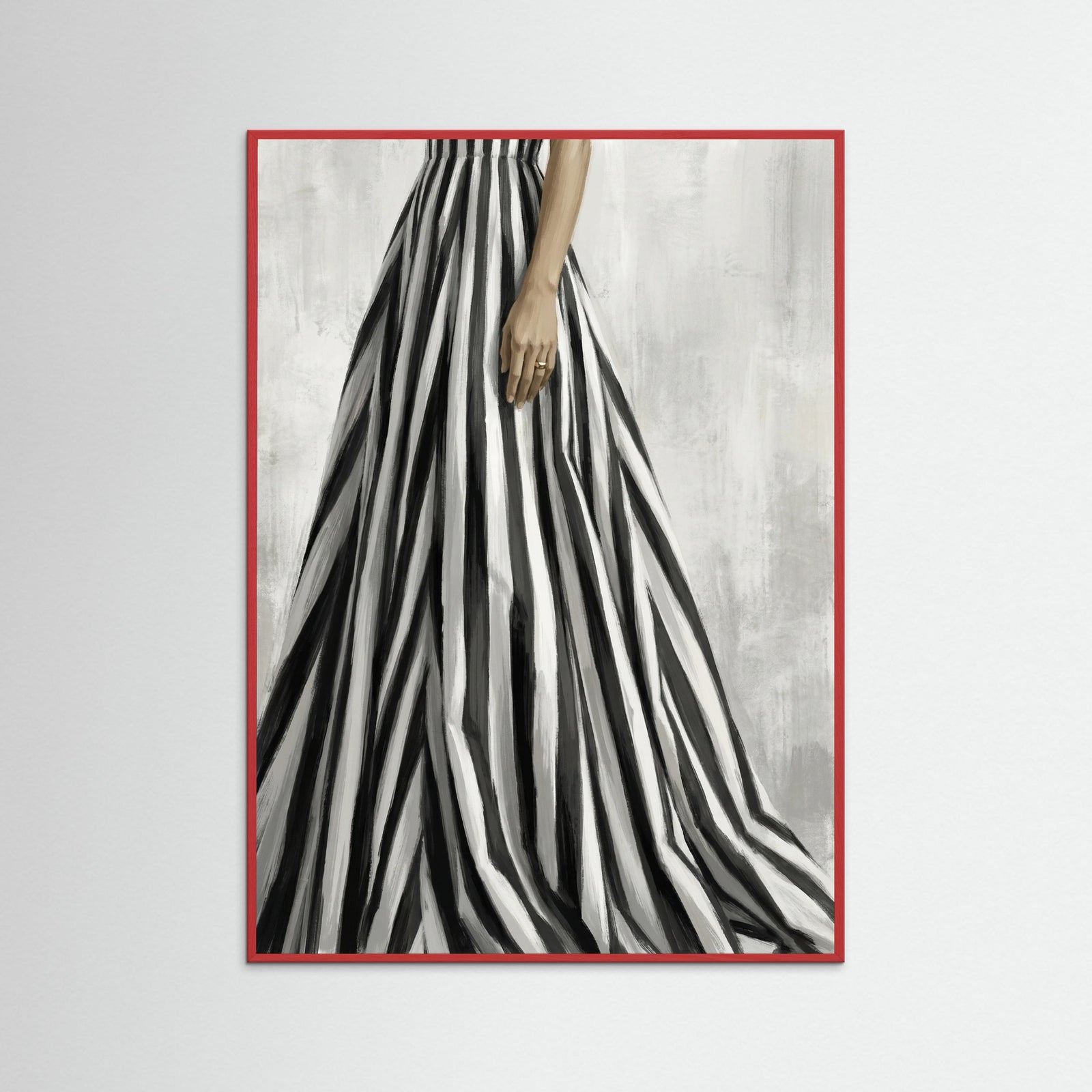 Red Wood Striped Silhouette Black