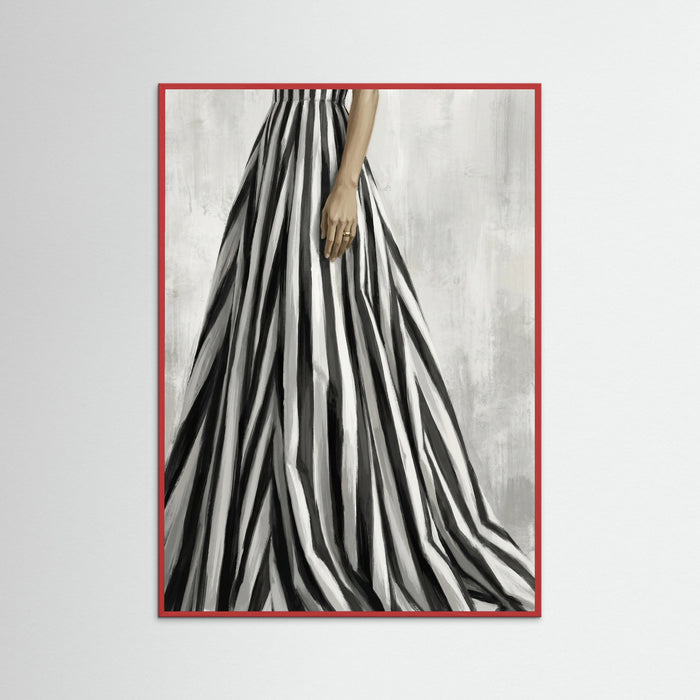 Red Wood Striped Silhouette Black