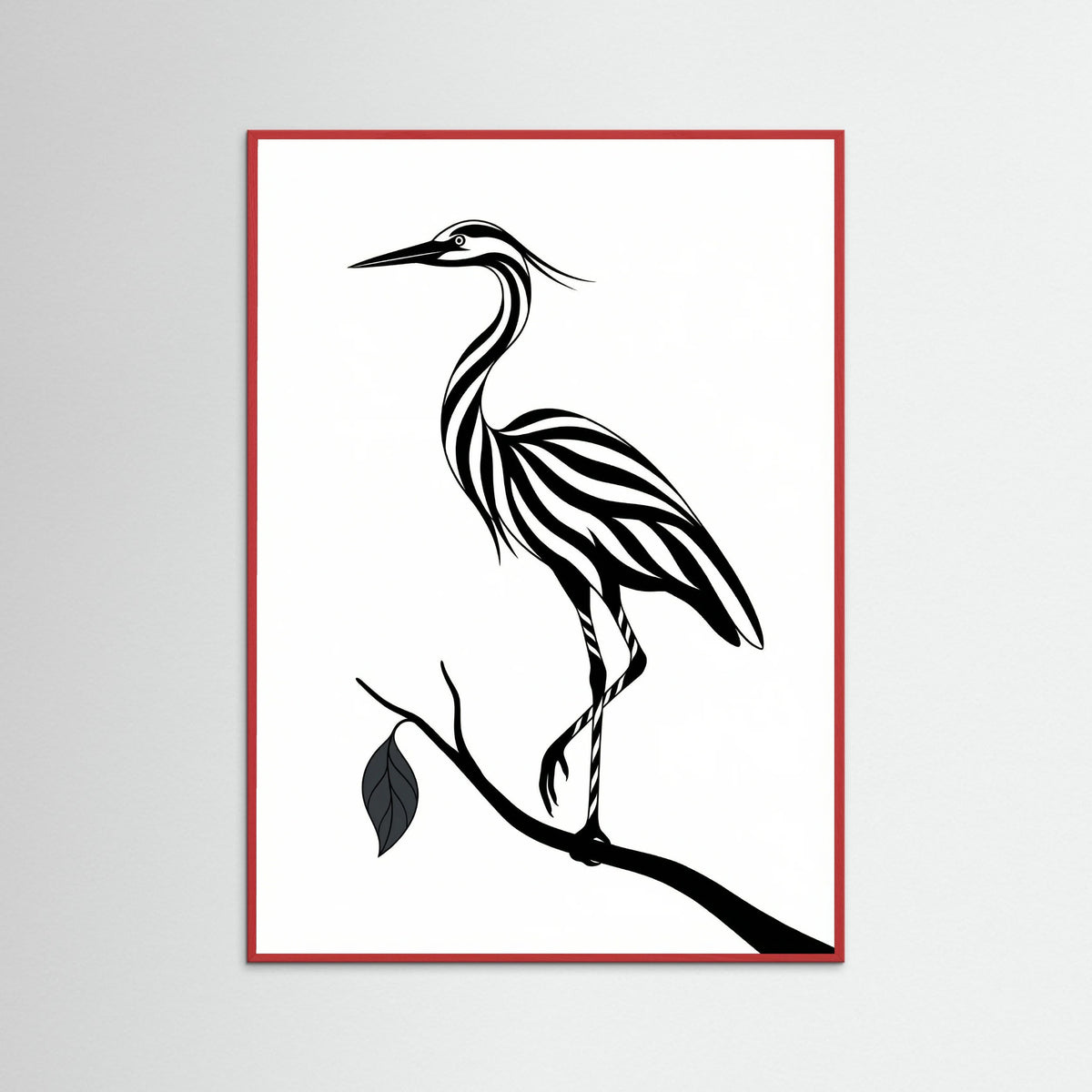 Red Wood Striped Silhouette Black