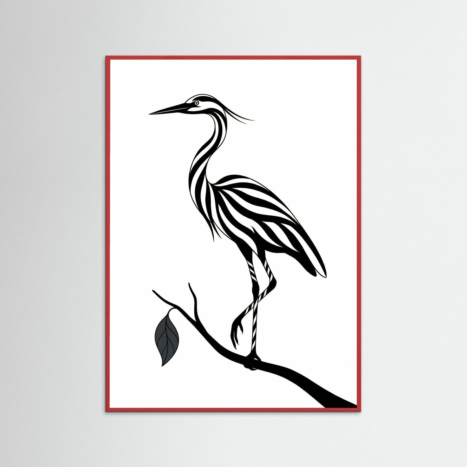 Red Wood Striped Silhouette Black