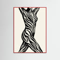 Red Wood Striped Silhouette Black