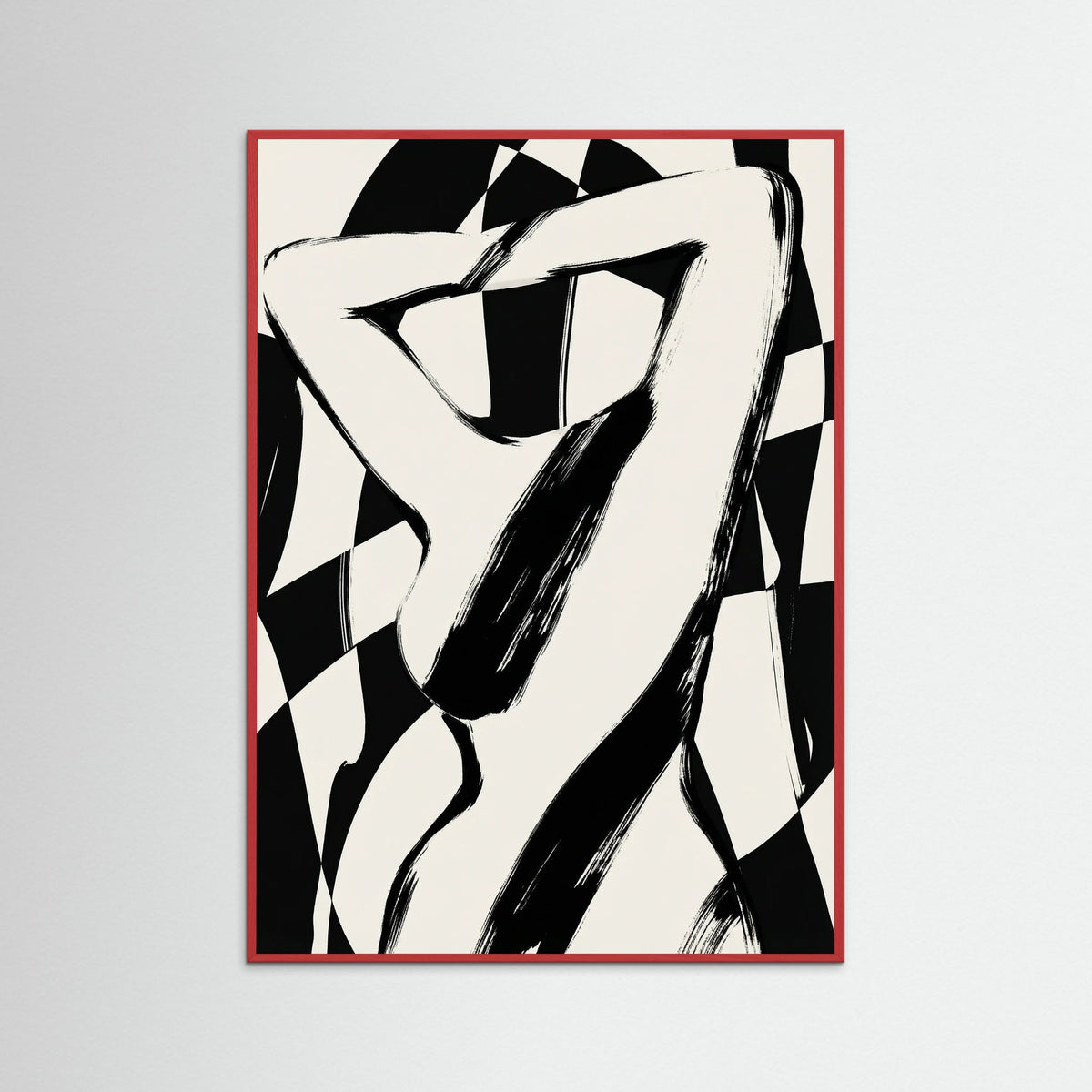 Red Wood Striped Silhouette