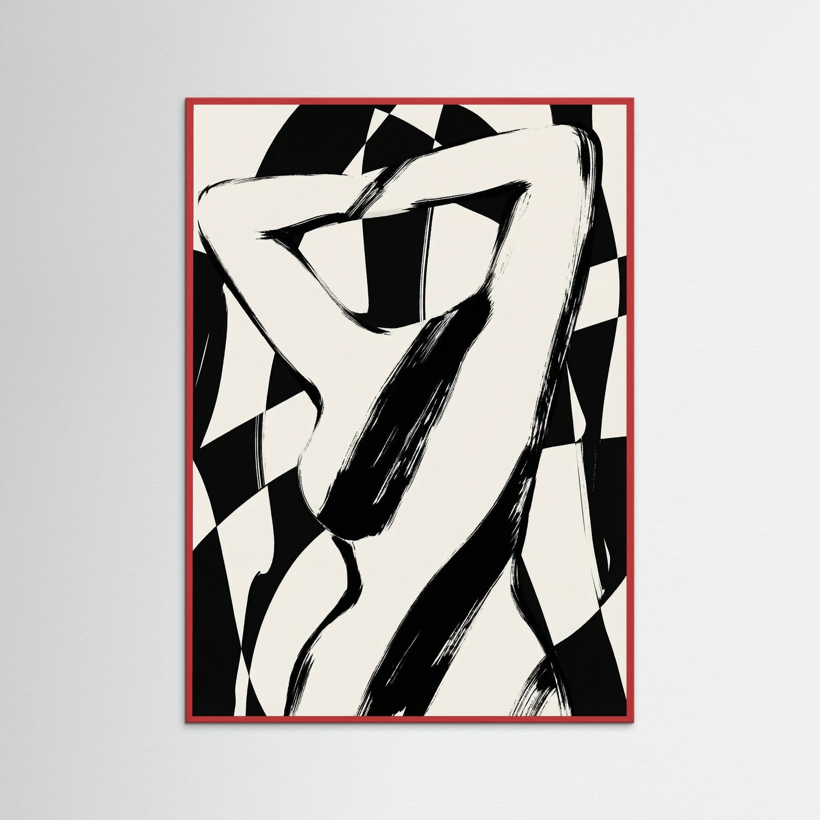 Red Wood Striped Silhouette