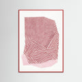 Red Wood Striped geometric shape Poster