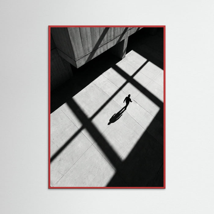 Red Wood Stripes and Shadow
