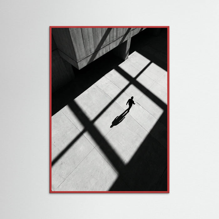 Red Wood Stripes and Shadow