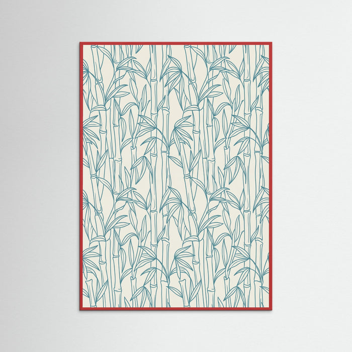 Red Wood Stylized Ocean Pattern