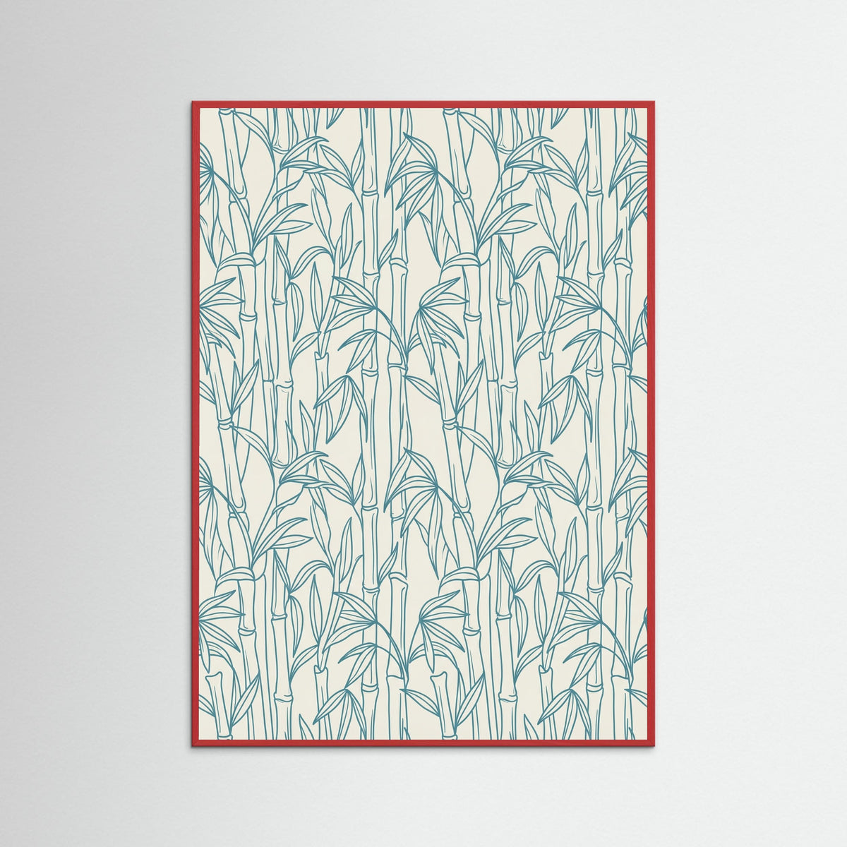 Red Wood Stylized Ocean Pattern