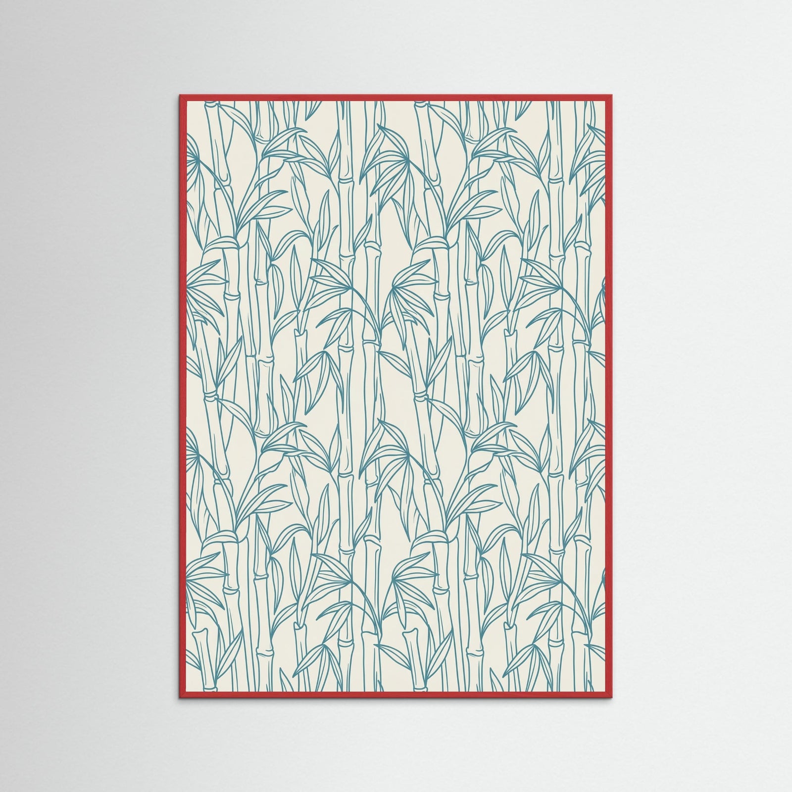 Red Wood Stylized Ocean Pattern