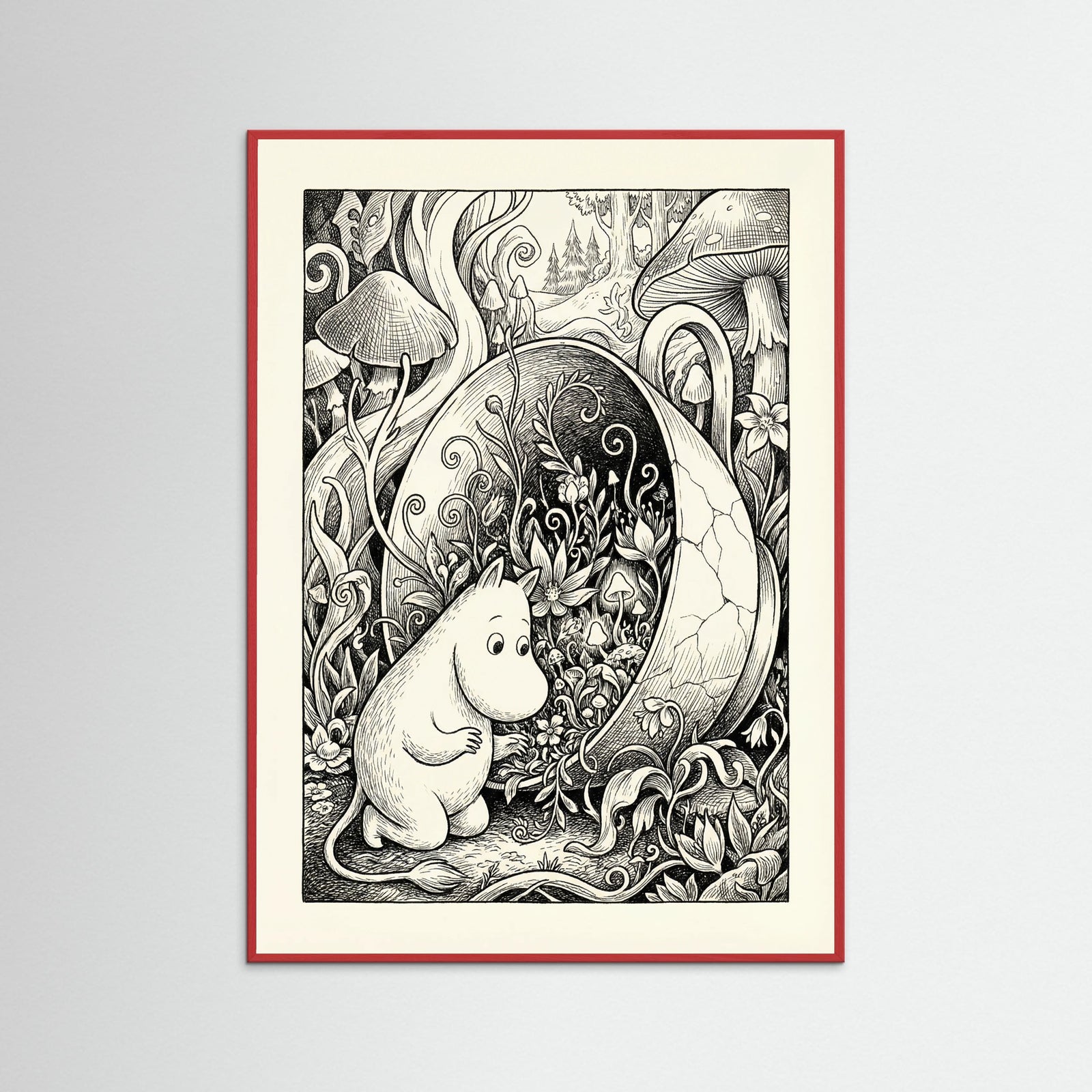 Red Wood Submerged Moomin Home
