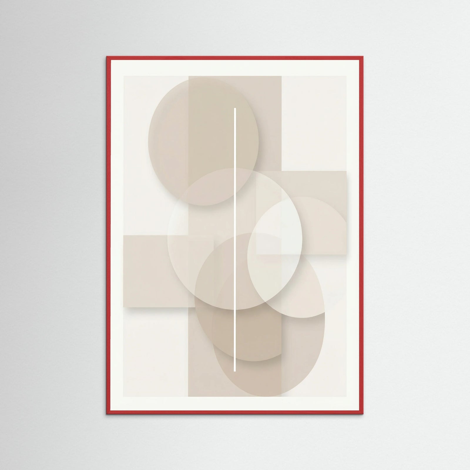 Red Wood Subtle Geometry Beige