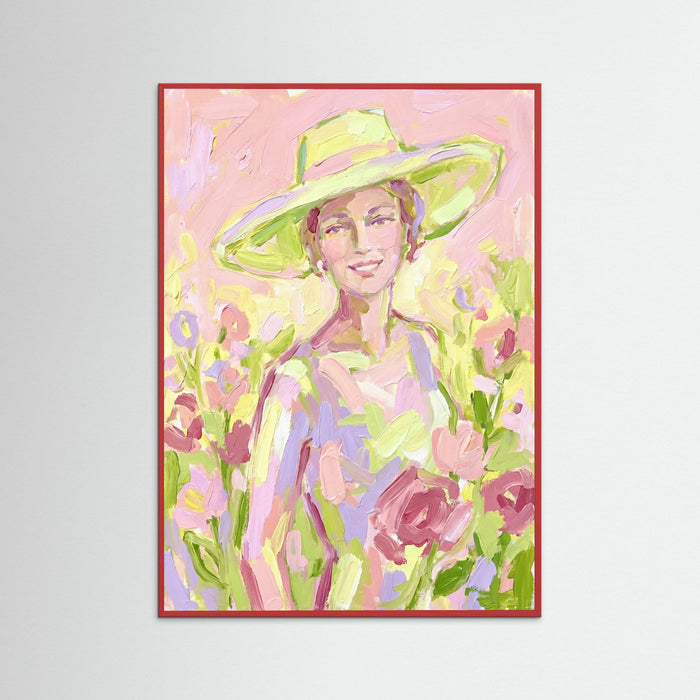 Red Wood Summer Hat Figure