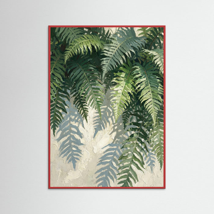 Red Wood Sunlit Monstera Shadows