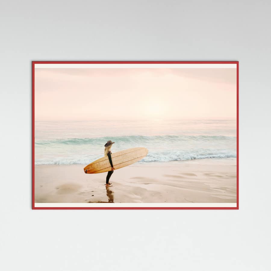 Red Wood Surfer Cowgirl Poster