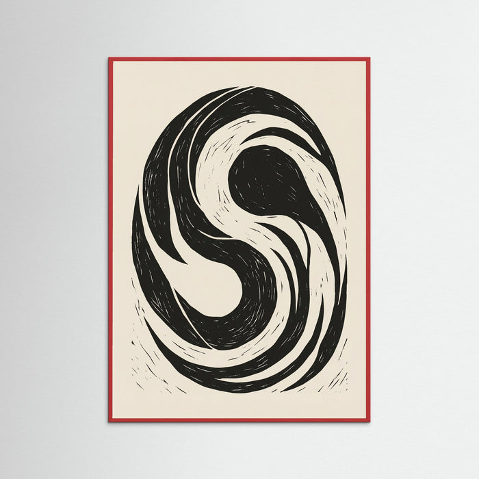 Red Wood Swirling Form