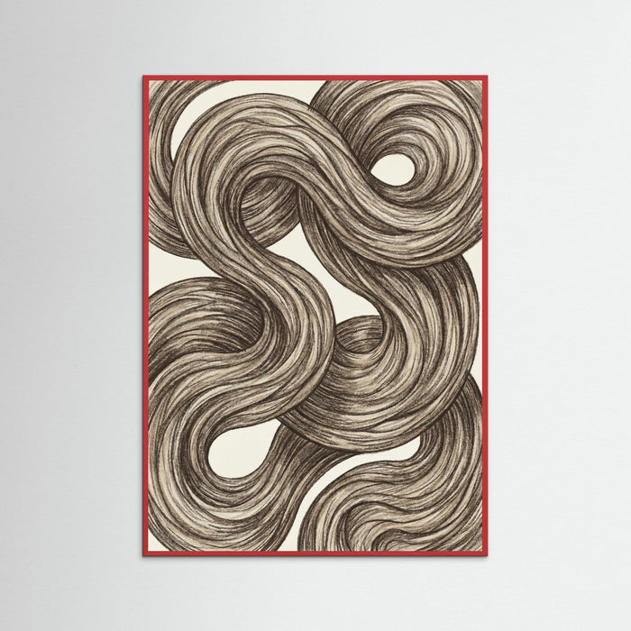 Red Wood Swirling Organic Forms