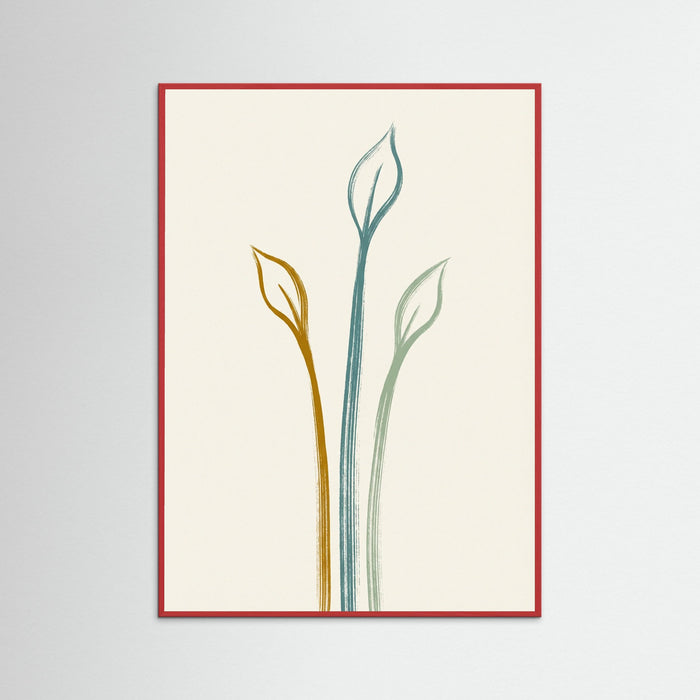 Red Wood Textured Flora