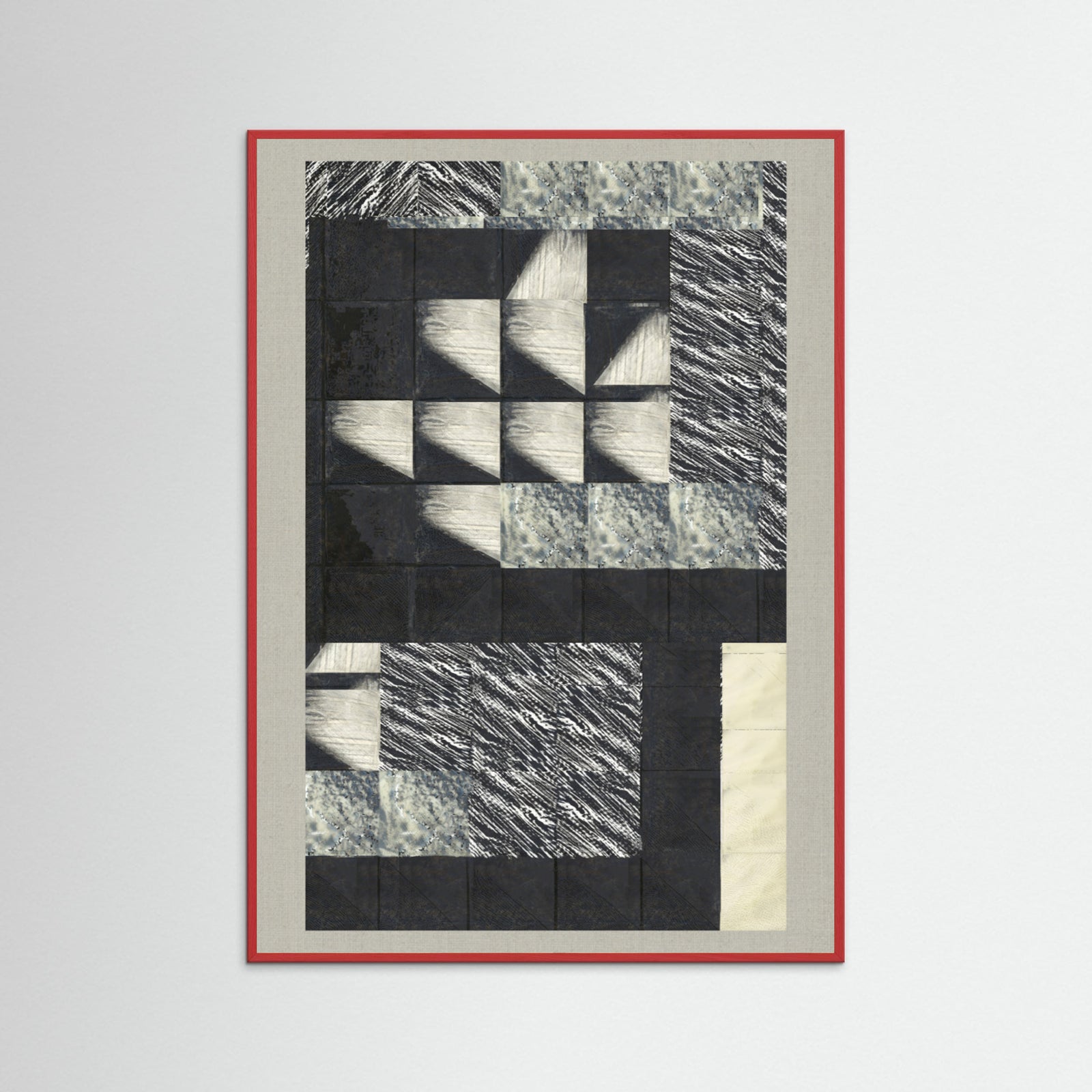Red Wood Textured Tides 1 Poster