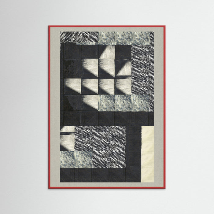 Red Wood Textured Tides 1 Poster
