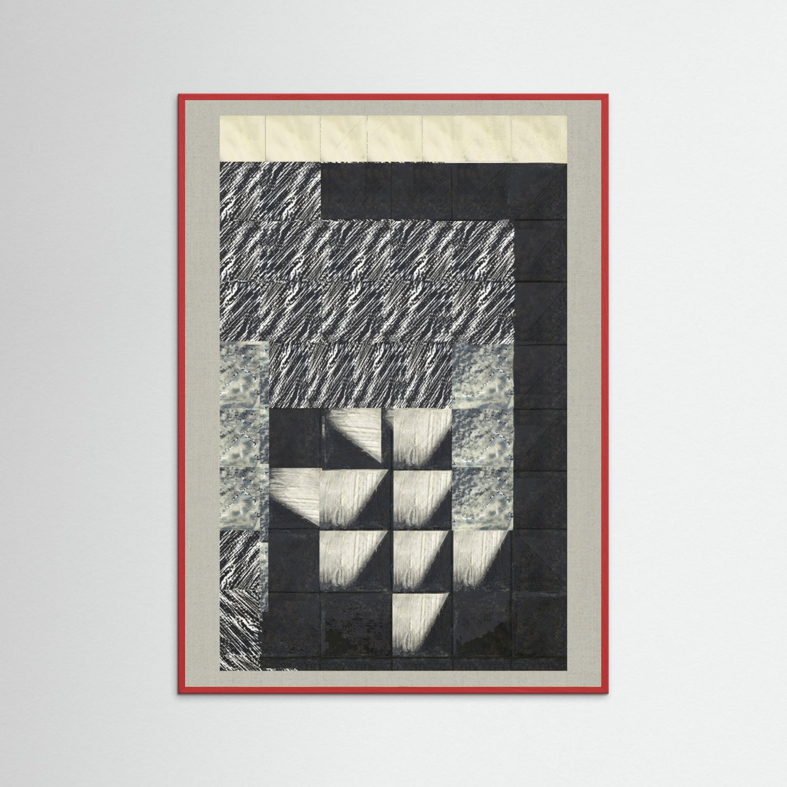 Red Wood Textured Tides 2 Poster
