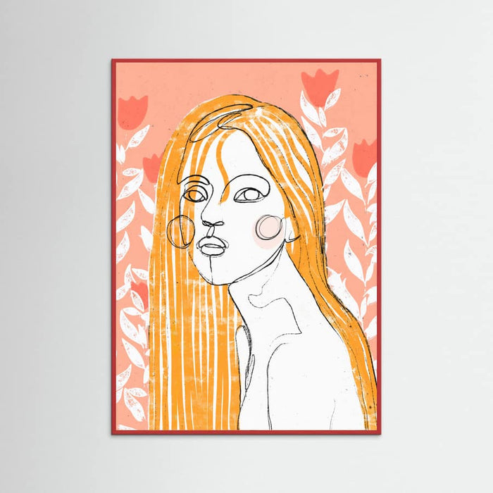The Tulip Girl (Peach) -juliste – juliste ja taidepainatus