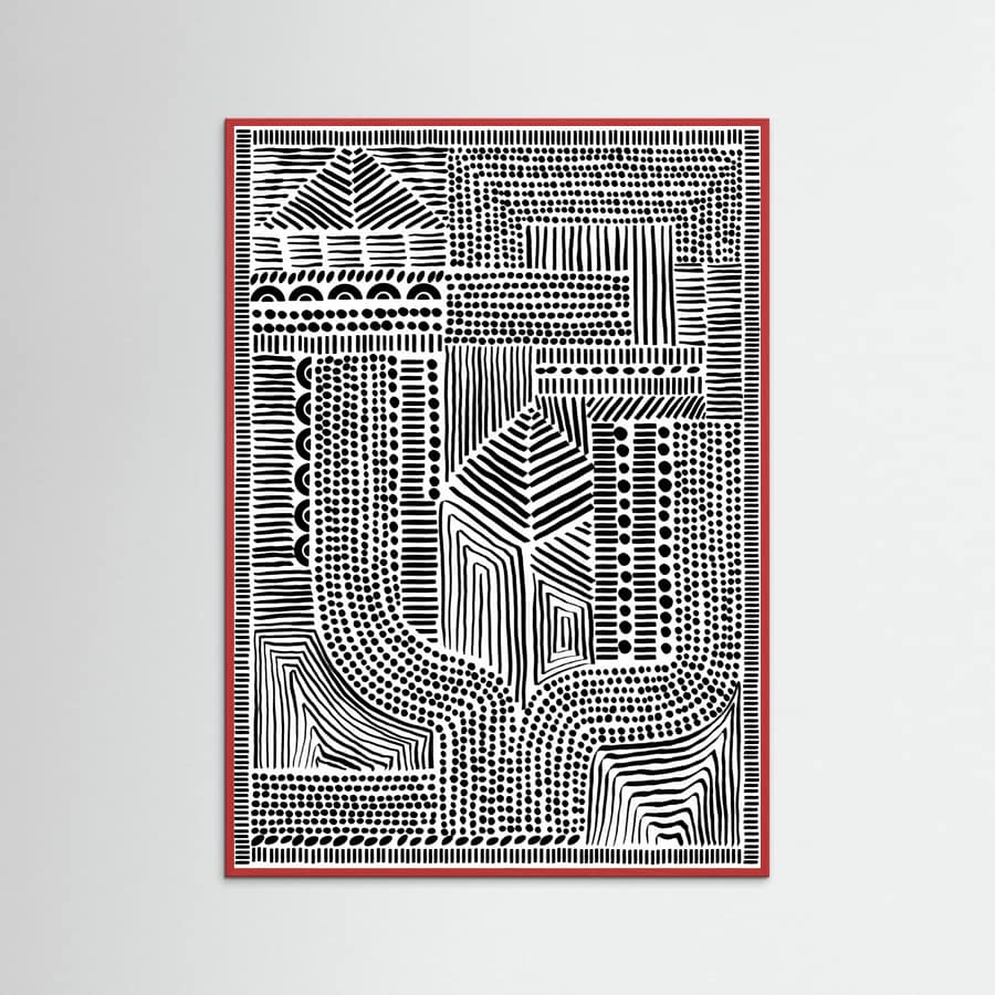 Red Wood Tribal Abstract Poster