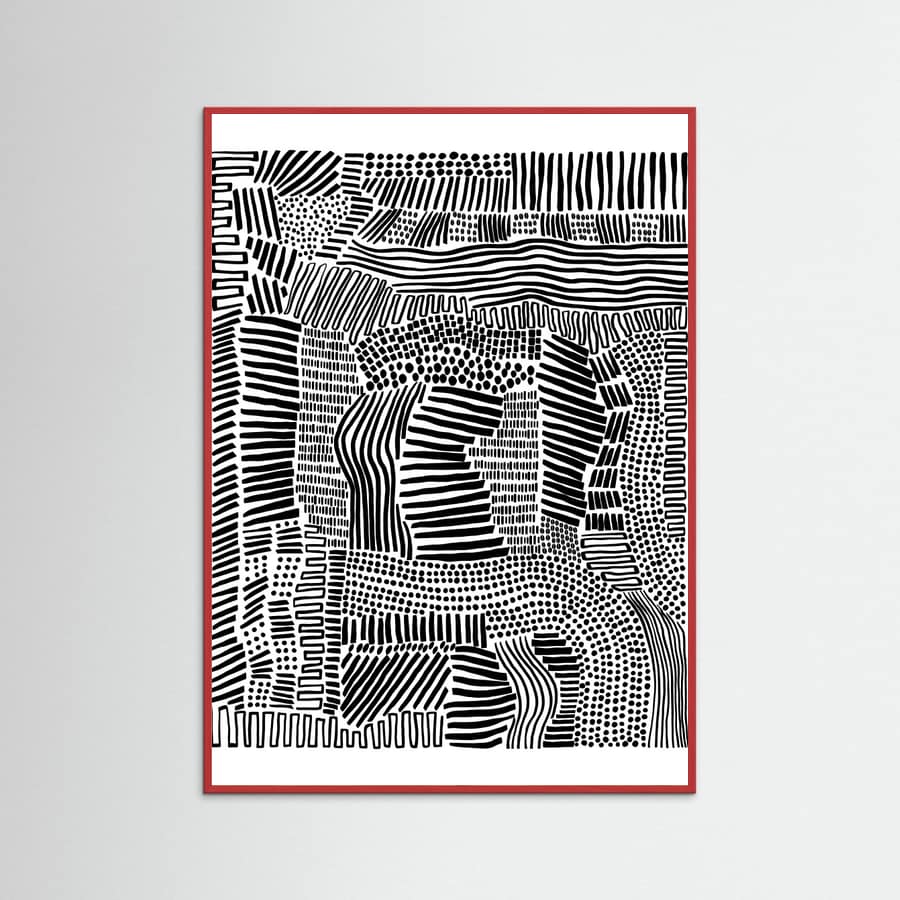 Red Wood Tribal Art Poster