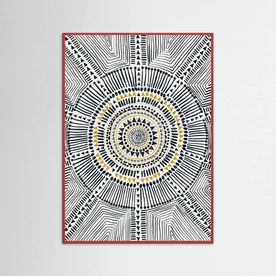 Red Wood Tribal Sun Poster