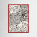Red Wood Tribal Tapestry - Circles Poster