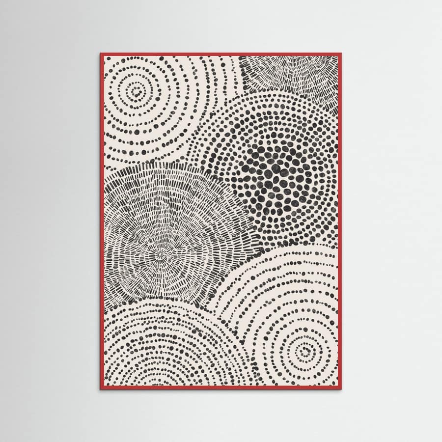 Red Wood Tribal Tapestry - Circles Poster