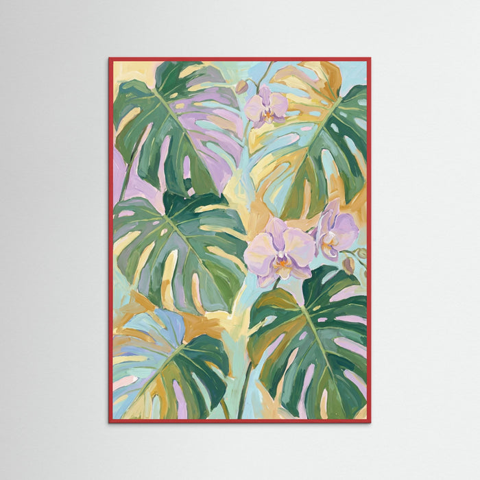Red Wood Tropical Brushstrokes