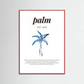 Tropical Palm Tree Poster | Aesthetic Blue Decor with Modern Coastal Style – plakat og kunsttryk