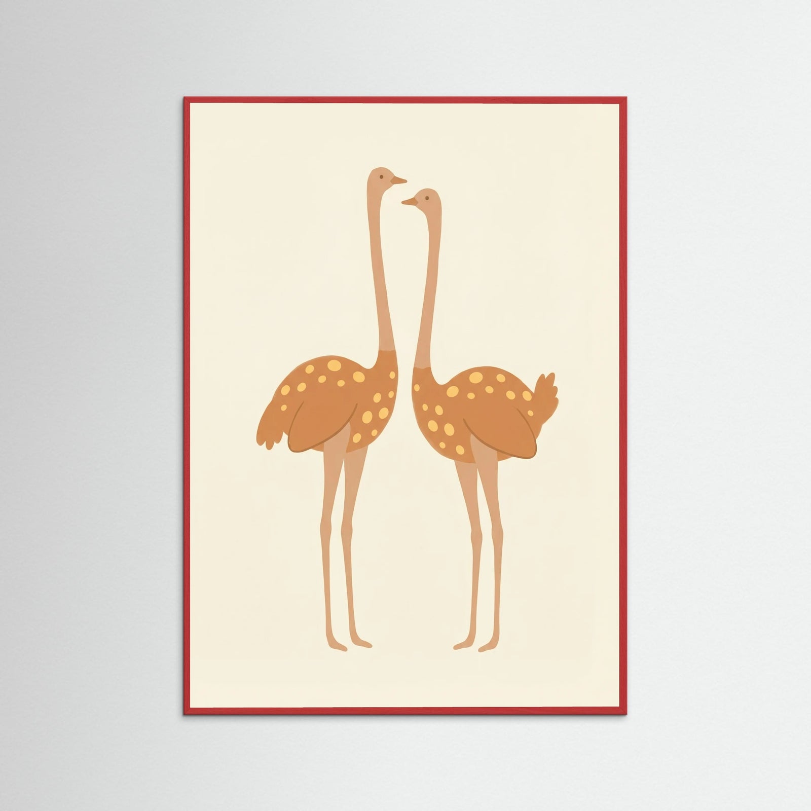 Red Wood Twin Giraffes