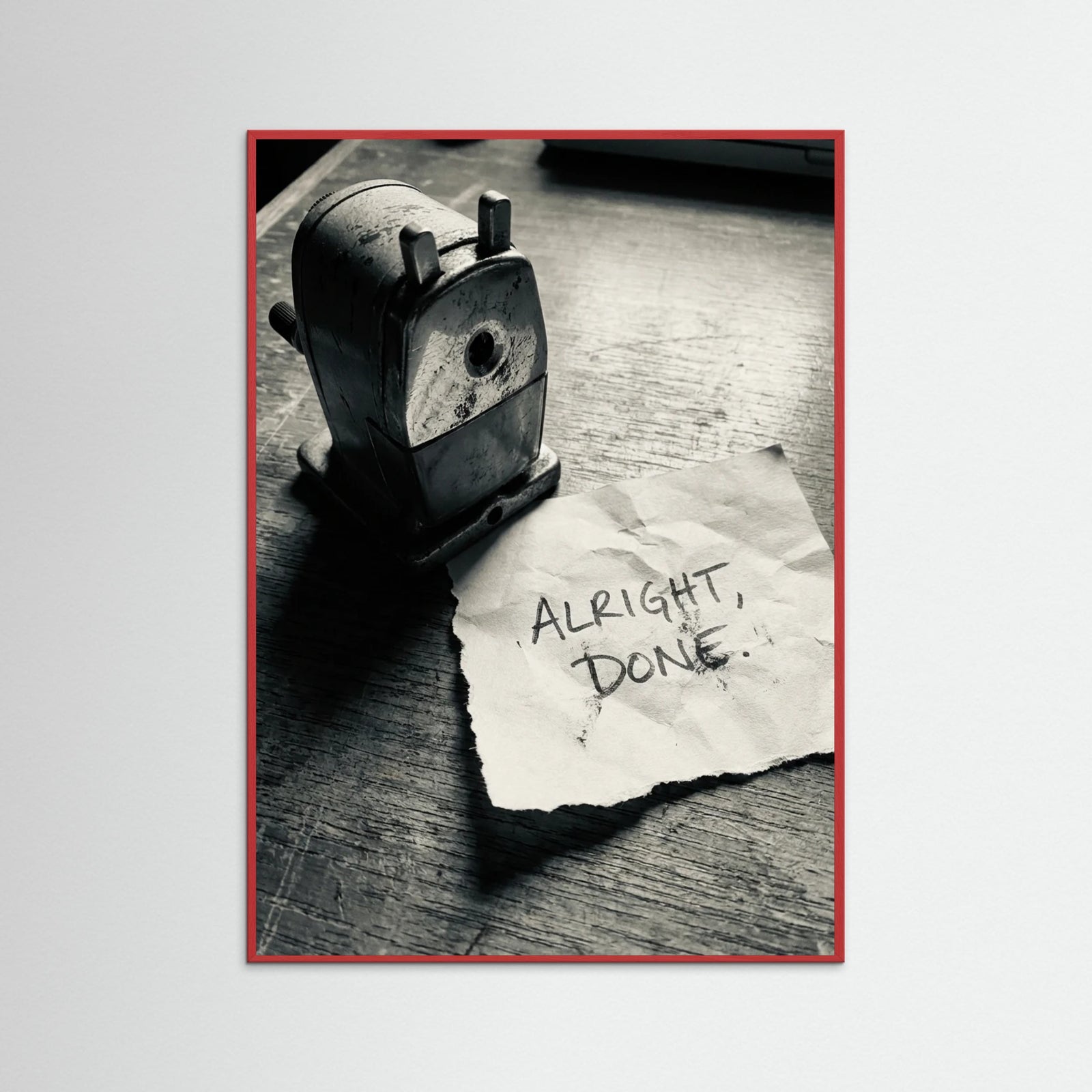 Red Wood Typewritten Statement