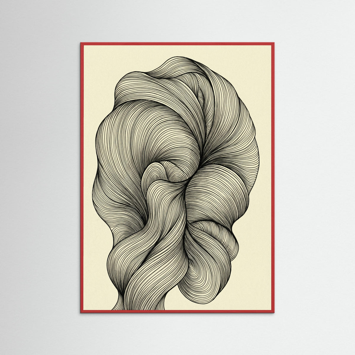 Red Wood Undulating Strands
