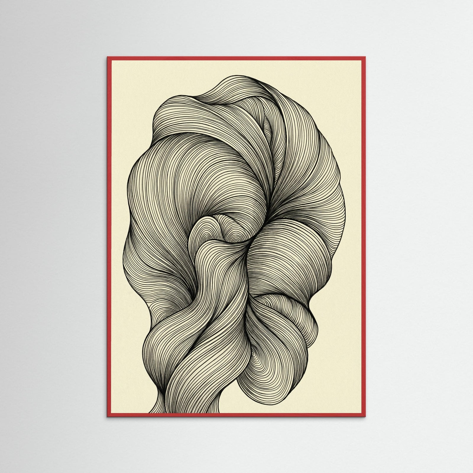 Red Wood Undulating Strands